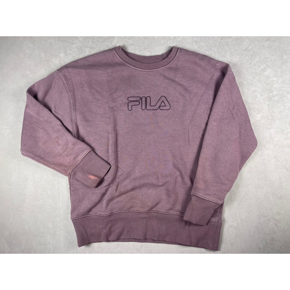Fila Mens Small Mauve Purple Embroidered Logo Crewneck Sweatshirt Pullover